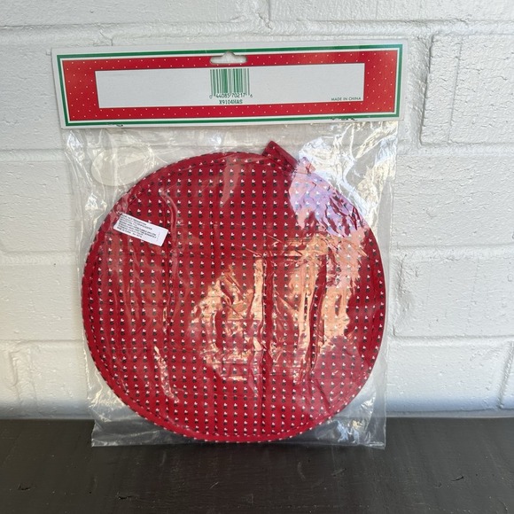 Vintage Christmas‎ Kitchen Pot Holder Teddy Bear Wreath NOS Cranberry Scented - Picture 2 of 2